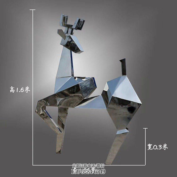 现代小鹿雕塑展品,室外软装,展示切面小鹿雕塑订做 现代小鹿雕塑展品,室外软装,展示切面小鹿雕塑订做