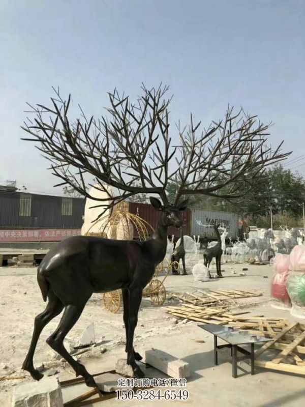 商业街麋鹿雕塑 售楼处雕塑 动物摆件 商业街麋鹿雕塑 售楼处雕塑 动物摆件
